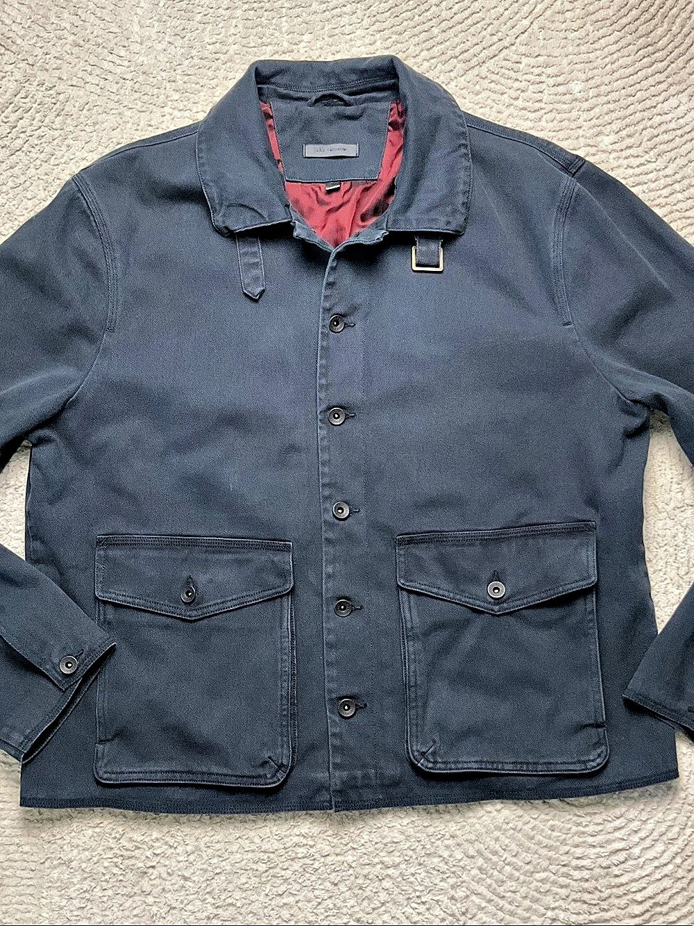 John Varvatos Field Jacket Washed Navy Blue Size 58 estimated XXL